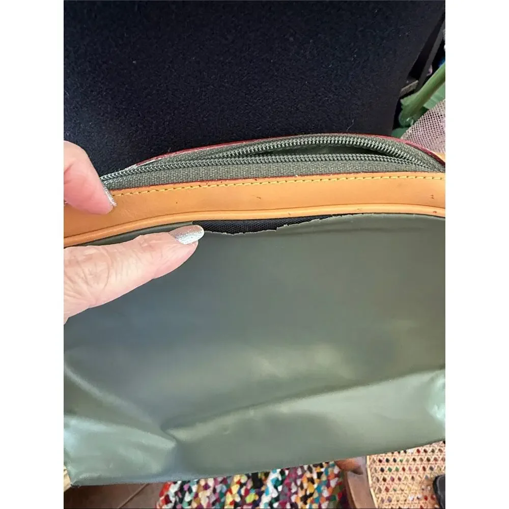 Vintage Hunting World Green & Tan Equestrian Safari Explorer Chic Crossbody Bag